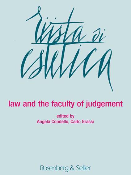 Rivista di estetica (2017). Vol. 65: Law and the faculty of judgemen. - copertina