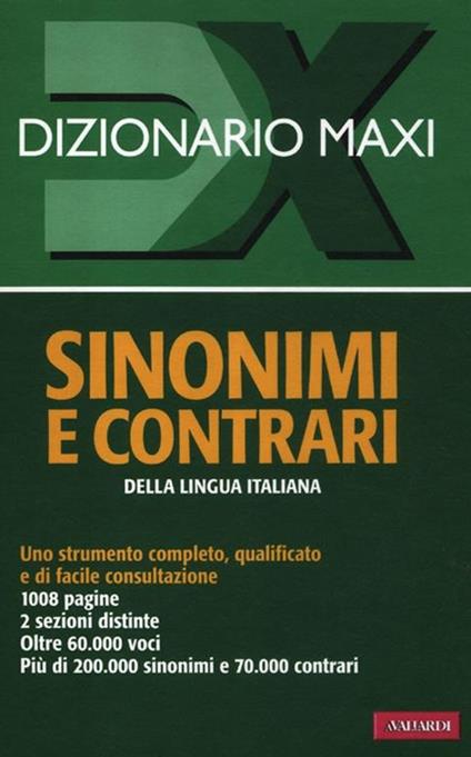 Dizionario maxi. Sinonimi e contrari della lingua italiana - copertina