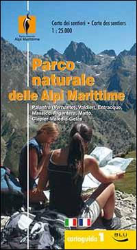 Parco naturale delle Alpi Marittime. Carta dei sentieri 1:25.000. Ediz. italiana e francese - copertina