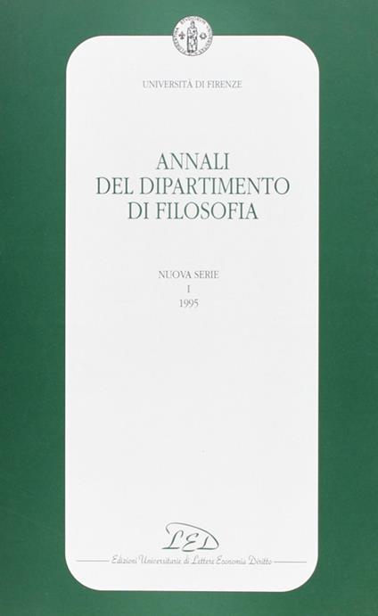 Annali del Dipartimento di filosofia dell'Università degli studi di Firenze. Nuova serie (1995) - copertina