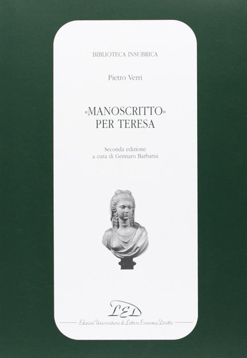 Manoscritto per Teresa - Pietro Verri - copertina