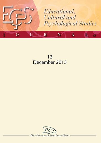 Journal of educational, cultural and psychological studies (ECPS Journal) (2015). Ediz. italiana, inglese e spagnola. Vol. 12 - copertina