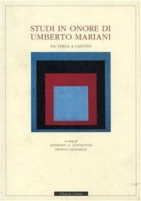 Studi in onore di Umberto Mariani: da Verga a Calvino - copertina