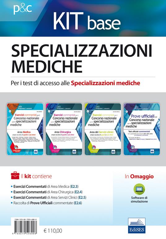 Kit base specializzazioni mediche. Per i test di accesso alle specializzazioni mediche. Con software di simulazione - copertina