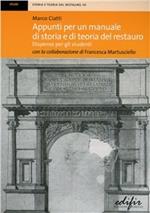 Appunti per un manuale di storia e di teoria del restauro. Dispense per gli studenti