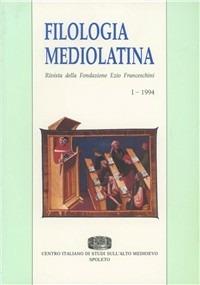 Filologia mediolatina. Vol. 1 - copertina