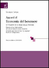 Appunti di economia del benessere - Giuseppe Campa - copertina