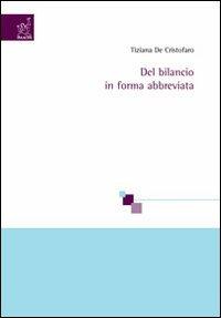 Del bilancio in forma abbreviata - Tiziana De Cristofaro - copertina