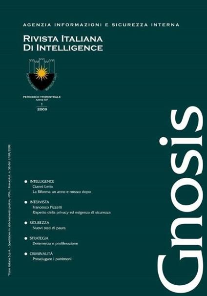 Gnosis. Rivista italiana di Intelligence (2009). Vol. 1 - copertina
