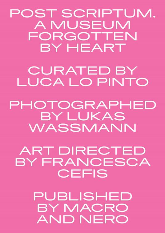 Post scriptum. A museum forgotten by heart - Lukas Wassmann - copertina