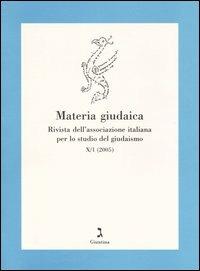 Materia giudaica. Rivista dell'Associazione italiana per lo studio del giudaismo (2005). Vol. 1 - copertina