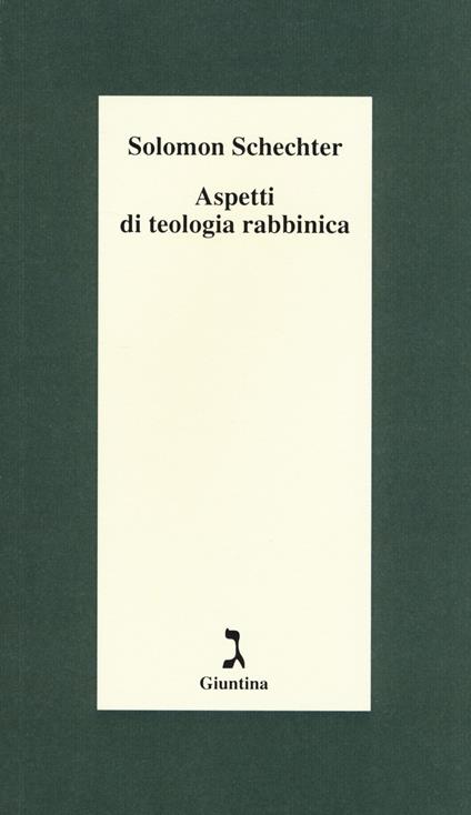 Aspetti di teologia rabbinica - Solomon Schechter - copertina