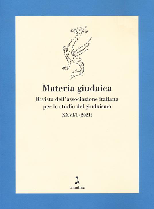 Materia giudaica. Rivista dell'Associazione italiana per lo studio del giudaismo (2021). Vol. 26 - copertina