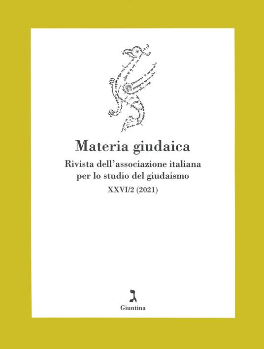 Materia giudaica. Rivista dell'Associazione italiana per lo studio del giudaismo (2021). Vol. 26/2 - copertina