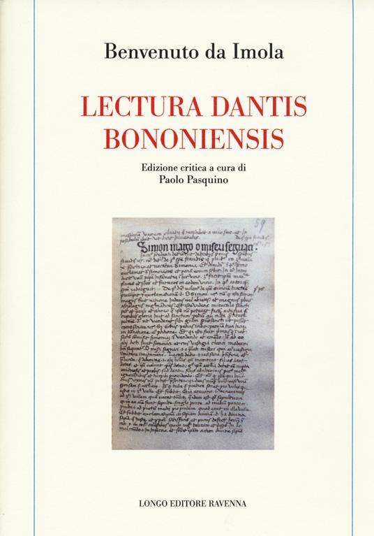 Lectura dantis bononiensis - Benvenuto da Imola - copertina