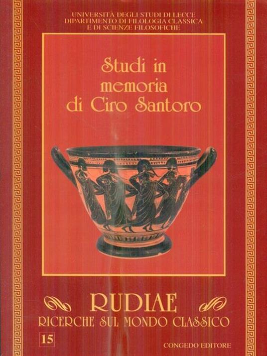 Rudiae. Ricerche sul mondo classico. Vol. 15 - copertina