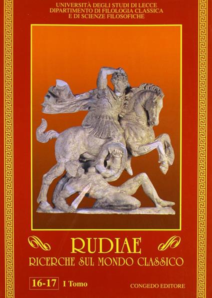 Rudiae. Ricerche sul mondo classico vol. 16-17/1 - copertina