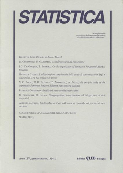 Statistica. Vol. 1 - copertina