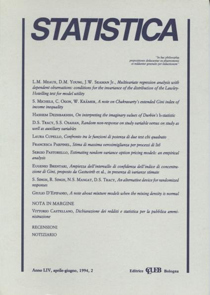 Statistica. Vol. 2 - copertina