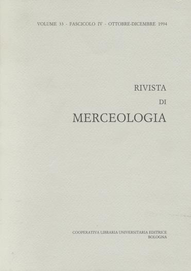 Rivista di merceologia (1994). Vol. 4 - copertina
