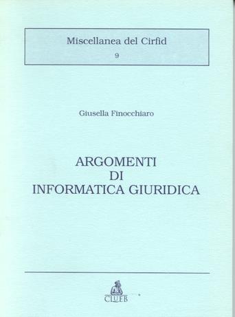 Argomenti di informatica giuridica - Giusella Finocchiaro - copertina