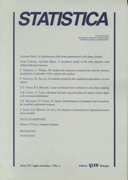 Statistica (1994). Vol. 3 - copertina