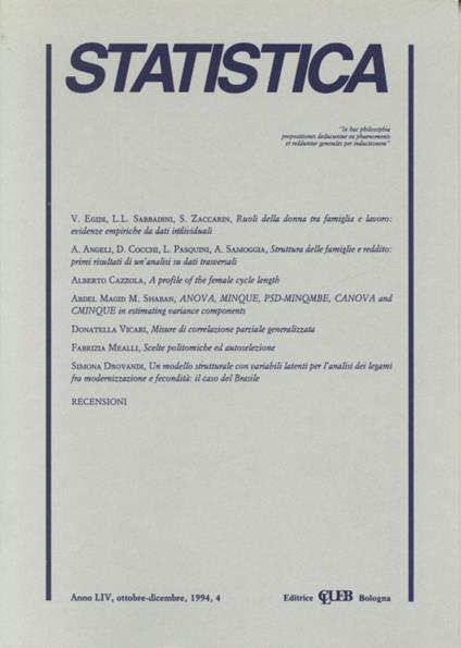 Statistica (1994). Vol. 4 - copertina