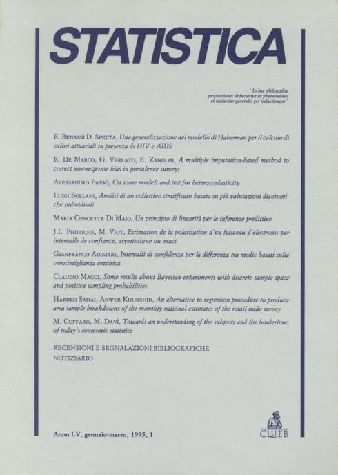 Statistica (1995). Vol. 1 - copertina