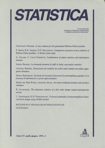 Statistica (1995). Vol. 2 - copertina