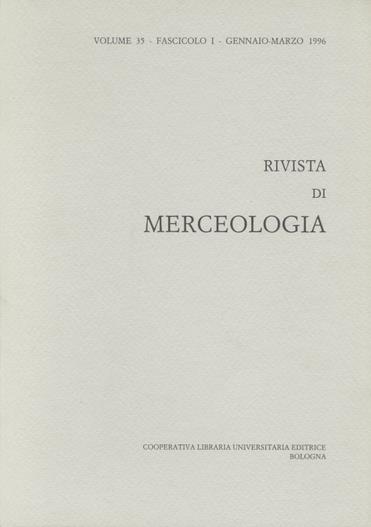 Rivista di merceologia (1996). Vol. 1 - copertina