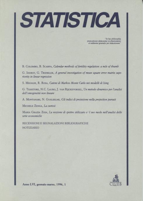 Statistica (1996). Vol. 1 - copertina