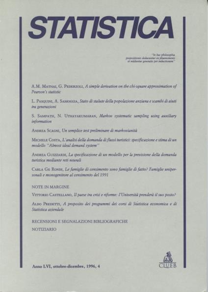 Statistica (1996). Vol. 4 - copertina