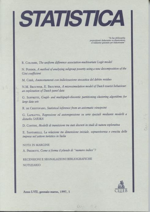Statistica (1997). Vol. 1 - copertina