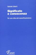 Significato e conoscenza. Per una critica del neoverificazionismo