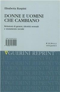 Donne e uomini che cambiano. Relazioni di genere, identità sessuali e mutamento sociale - copertina