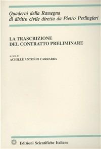 La trascrizione del contratto preliminare - copertina