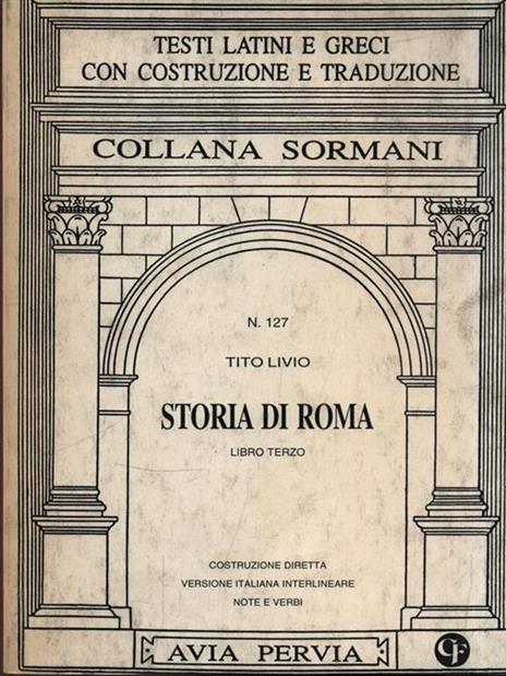 Storia di Roma. Libro 3º - Tito Livio - copertina