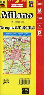 Milano. Con tangenziali, trasporti pubblici 1:15.000