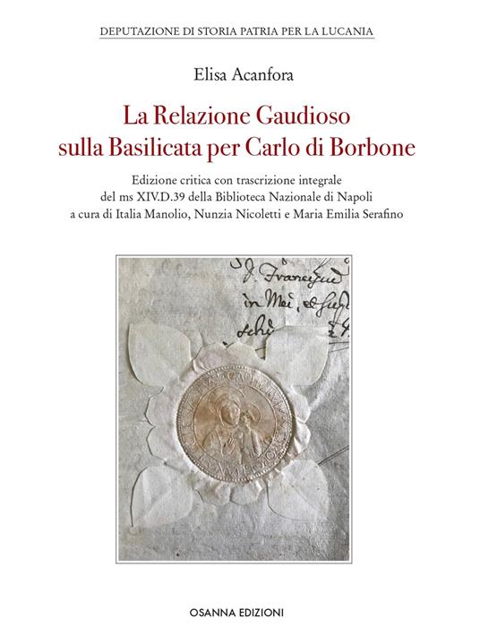 La Relazione Gaudioso sulla Basilicata per Carlo di Borbone - Elisa Acanfora - copertina
