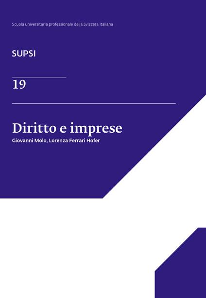 Diritto e imprese. SUPSI. Vol. 19 - Giuseppe Molo,Lorenza Ferrari Hofer - copertina
