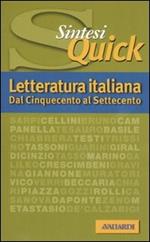 Letteratura italiana. Dal Cinquecento al Settecento