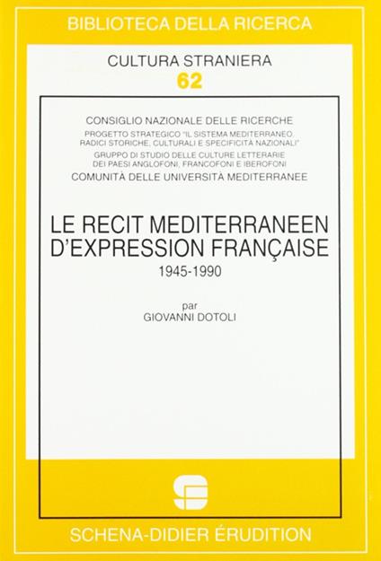 Le récit méditerranéen d'expression française (1945-1990) - copertina