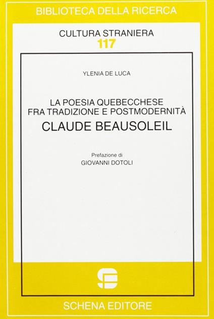 La poesia quebecchese tra tradizione e postmodernità - Ylenia De Luca - copertina