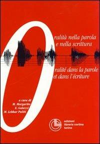 Oralità nella parola e nella scrittura-Oralité dans la parole et dans l'écriture - copertina