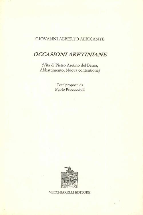 Occasioni aretiniane - Giovani Albero Albicante - copertina