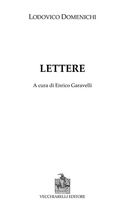 Lettere - Lodovico Domenichi - copertina