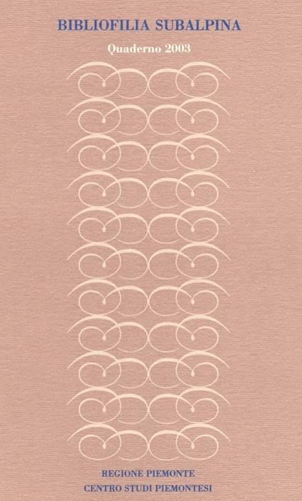 Bibliofilia subalpina. Quaderno (2003) - copertina