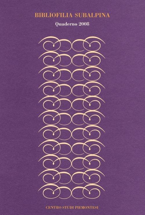 Bibliofilia subalpina. Quaderno (2008) - copertina