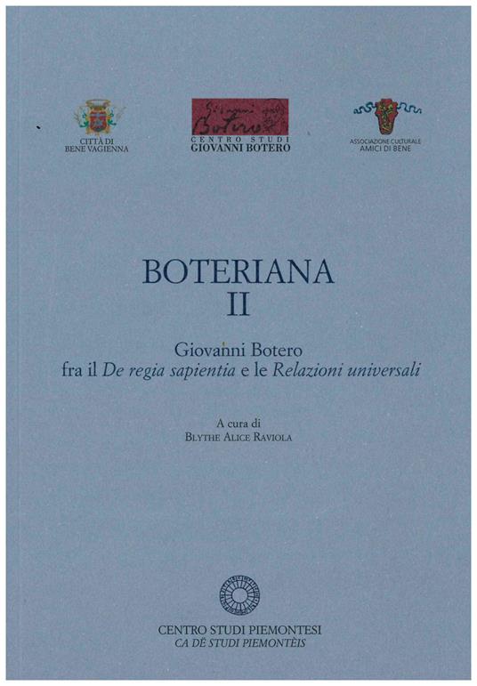 Boteriana. Vol. 2: Giovanni Botero fra il «De regia sapientia» e le «Relazioni universali» - copertina