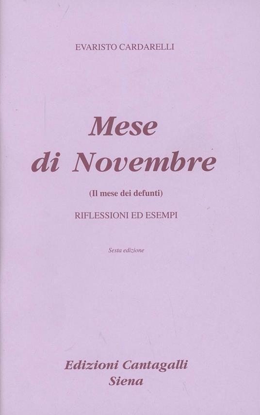 Il mese di novembre, il mese dei morti. Riflessioni ed esempi - Evaristo Cardarelli - copertina